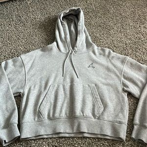Women’s Jordan Loose Fit Grey Cropped Hoodie - XS